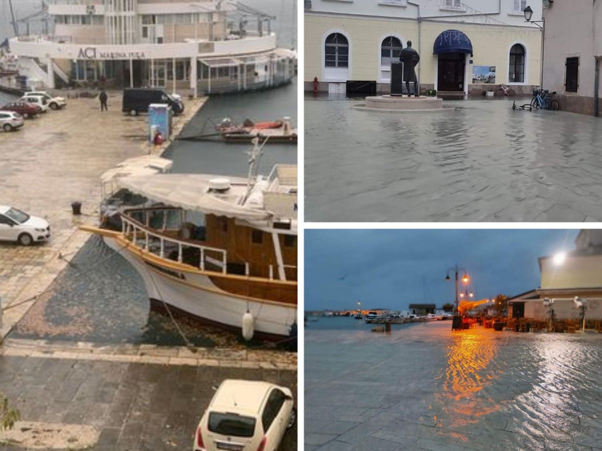 MOČNO DEŽEVJE IN VETER PRIZADELA ISTRO Poplave zajele Pulj Reko